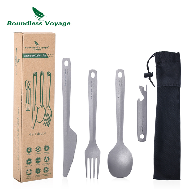 Camping Cooking And Cutlery Set - Boundless Voyage Utility Cutlery Set 4-Pieces