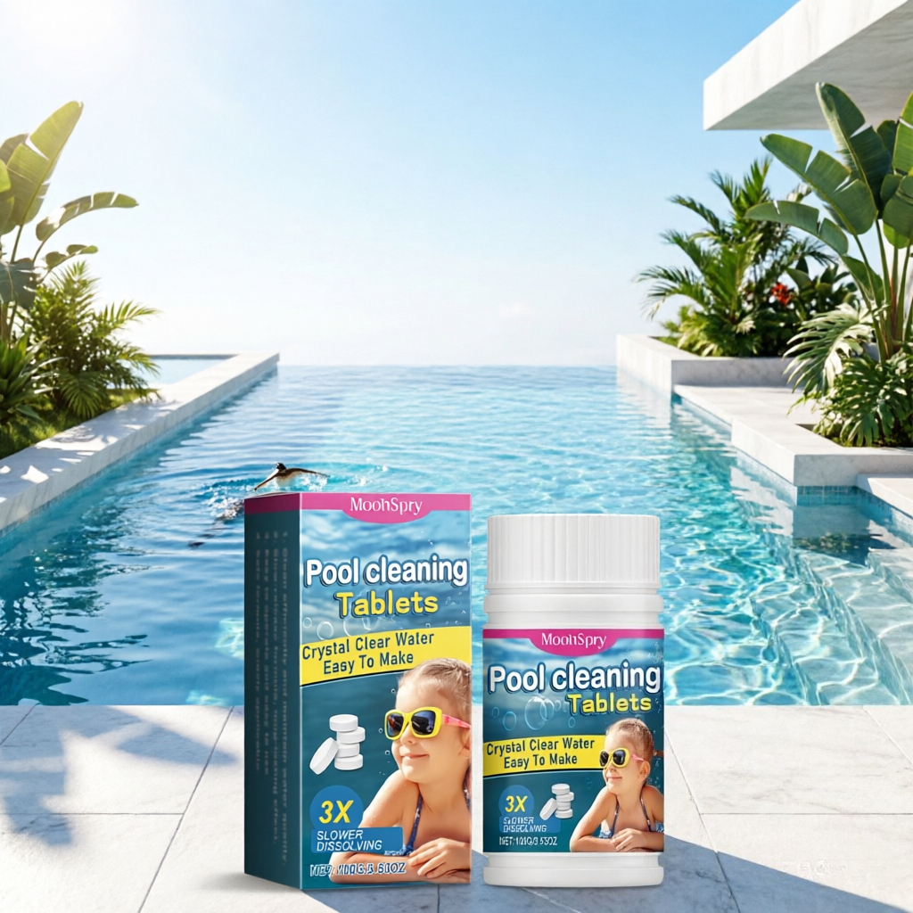 Water Purification Tablet - Home Pool Cleaning Slow-Release Tablets, Multi-functional