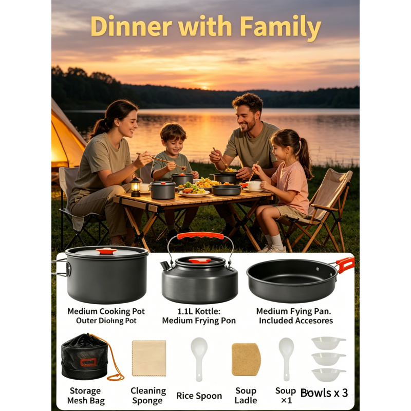 Camping Cooking Cylinder - Camping Cookware Set – Outdoor Cooking
