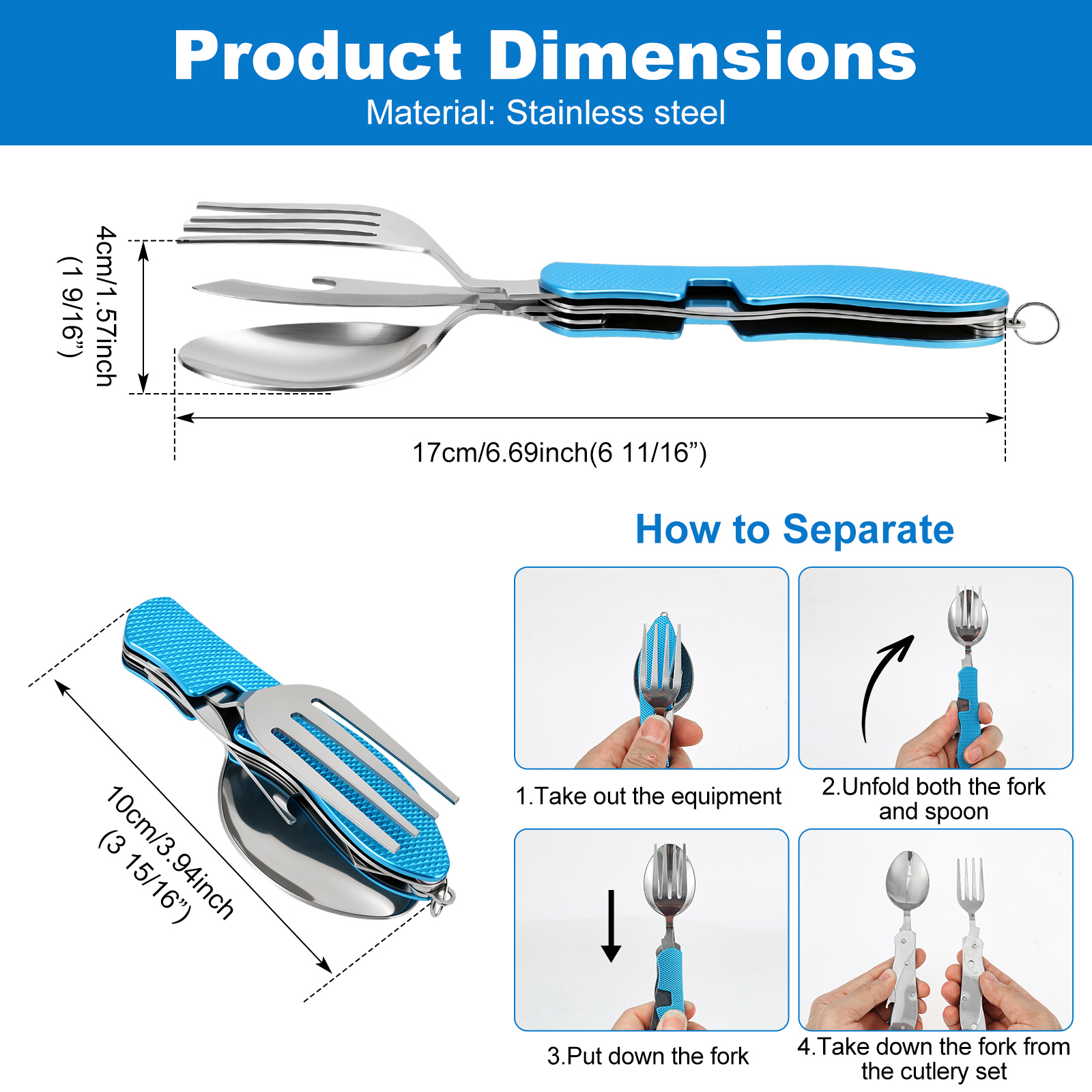 Multifunction 3 in 1 Camping U - Camping Cooking And Cutlery Set ulasan dan harga