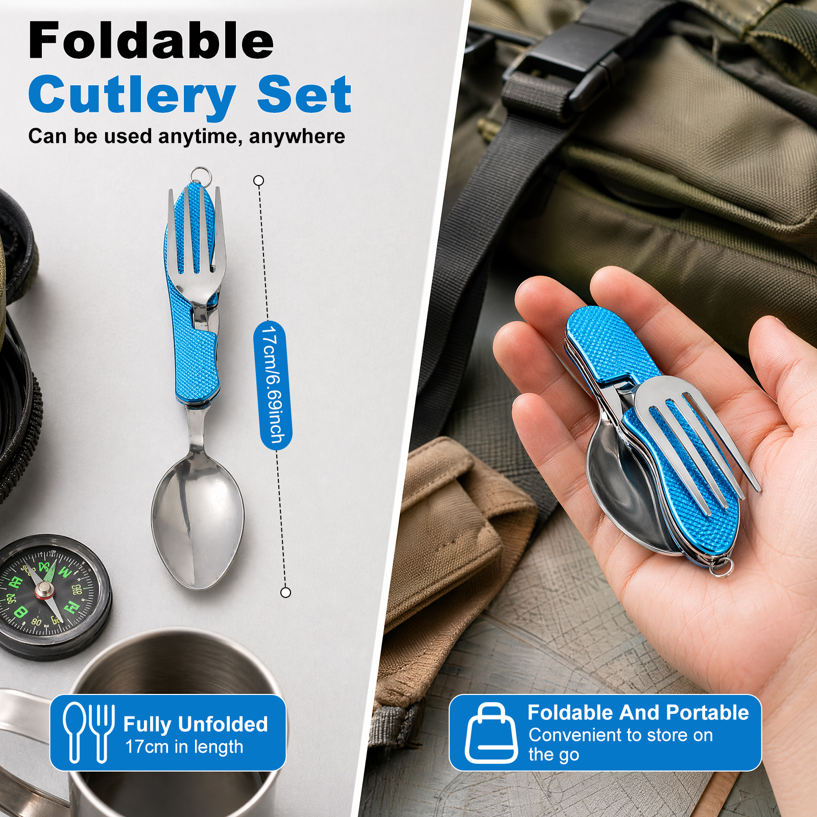 Multifunction 3 in 1 Camping U - Camping Cooking And Cutlery Set ulasan dan harga