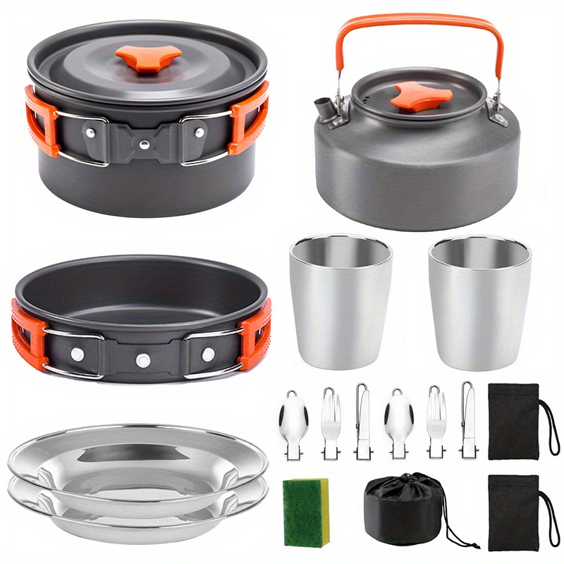 17pcs Camping Cookware Set, Po - Camping Cooking Set With Kettle ulasan dan harga
