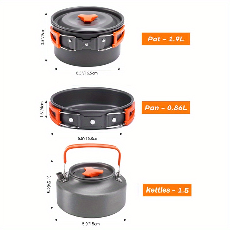 17pcs Camping Cookware Set, Po - Camping Cooking Set With Kettle ulasan dan harga