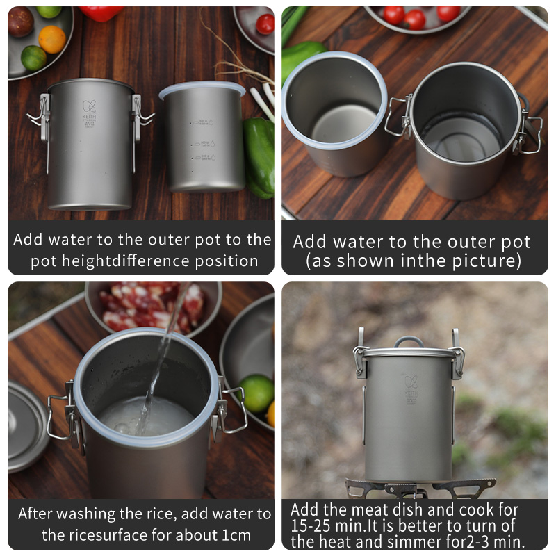 KEITH Pure Titanium Rice Cooke - Camping Cooking Set ulasan dan harga