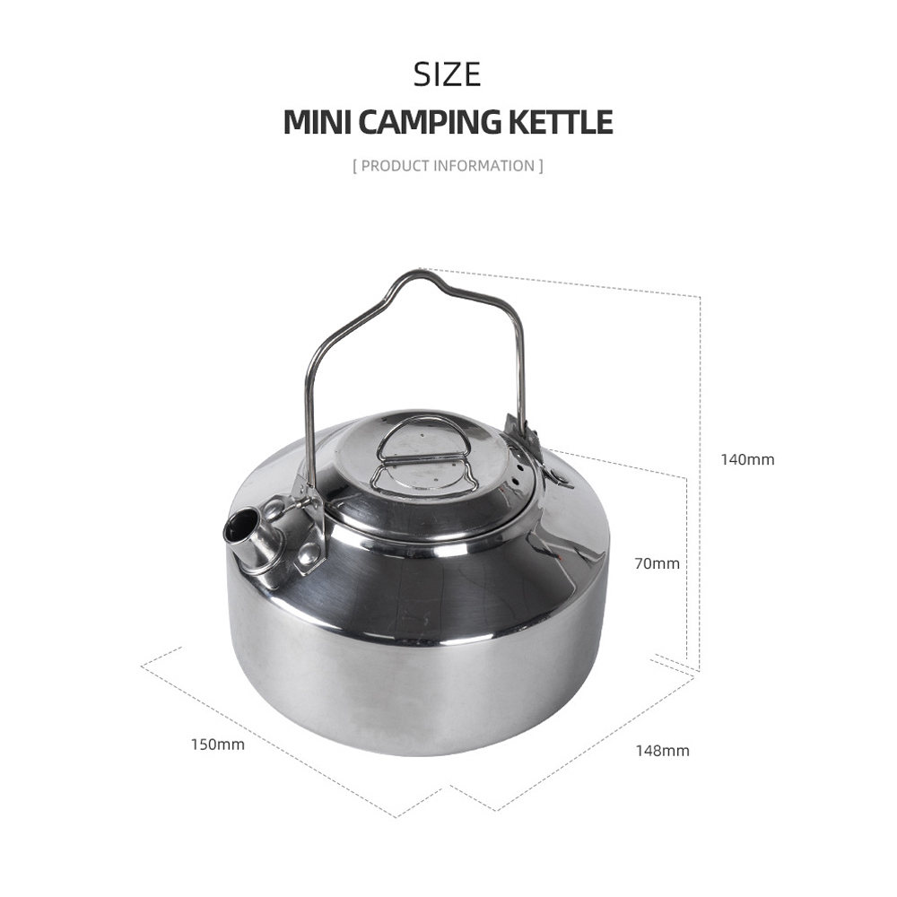 Outdoor Stainless Steel Kettle - Camping Cooking One Pot ulasan dan harga