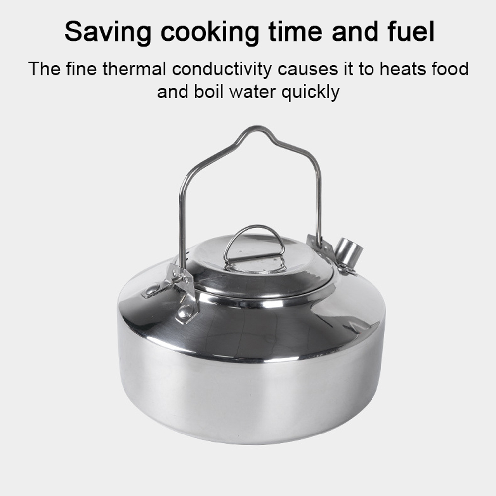 Outdoor Stainless Steel Kettle - Camping Cooking One Pot ulasan dan harga