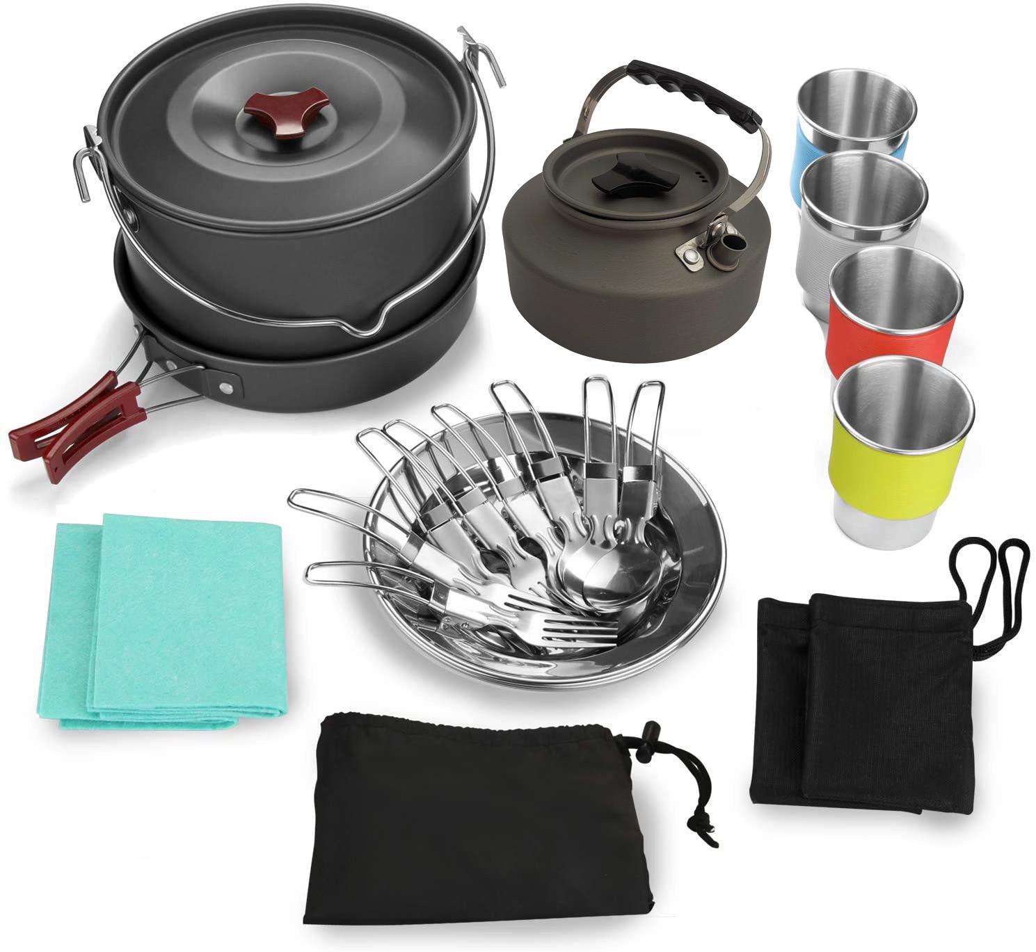 4-5 person aluminum outdoor ca - Camping Cooking One Pot ulasan dan harga