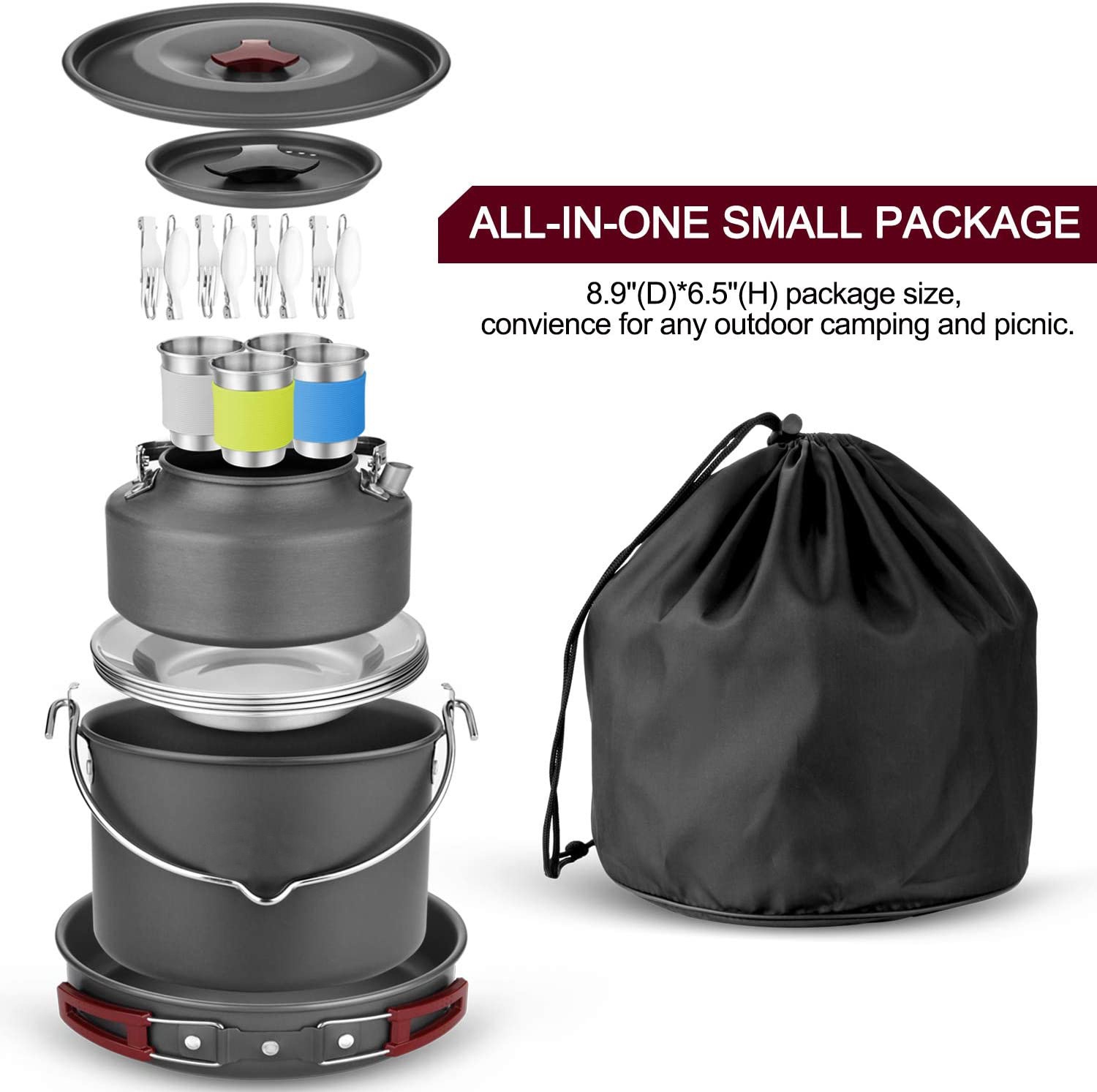 4-5 person aluminum outdoor ca - Camping Cooking One Pot ulasan dan harga