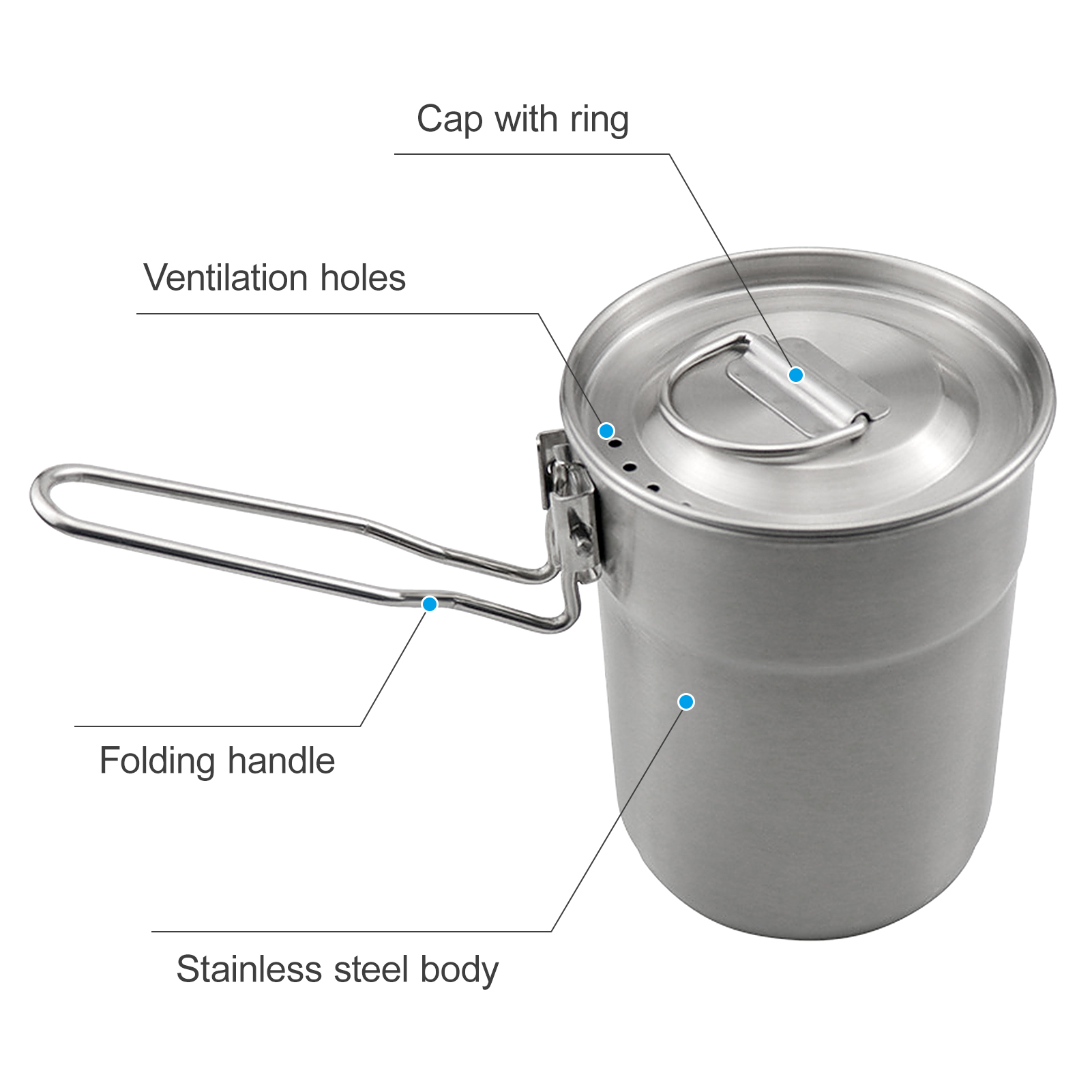 1L Coffee Cup with Folding Han - Camping Cooking Cylinder ulasan dan harga