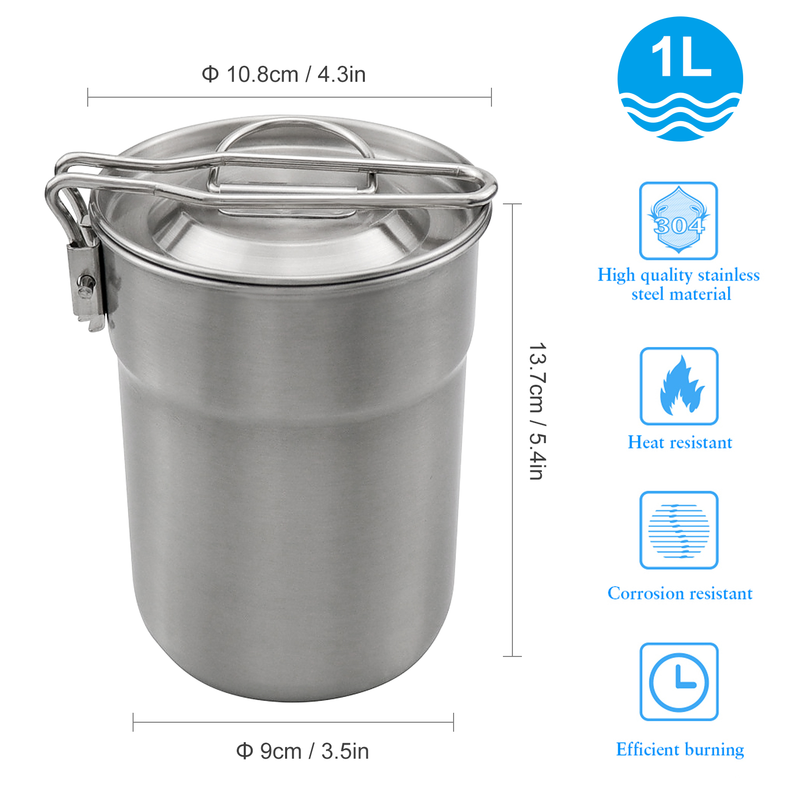 1L Coffee Cup with Folding Han - Camping Cooking Cylinder ulasan dan harga
