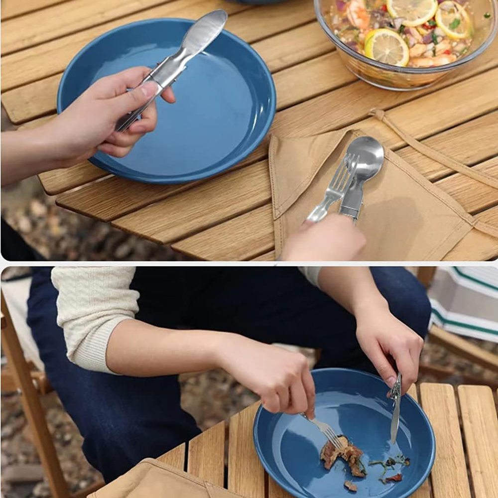 Camping Flatware Sets Stainles - Camping Cooking And Cutlery Set ulasan dan harga