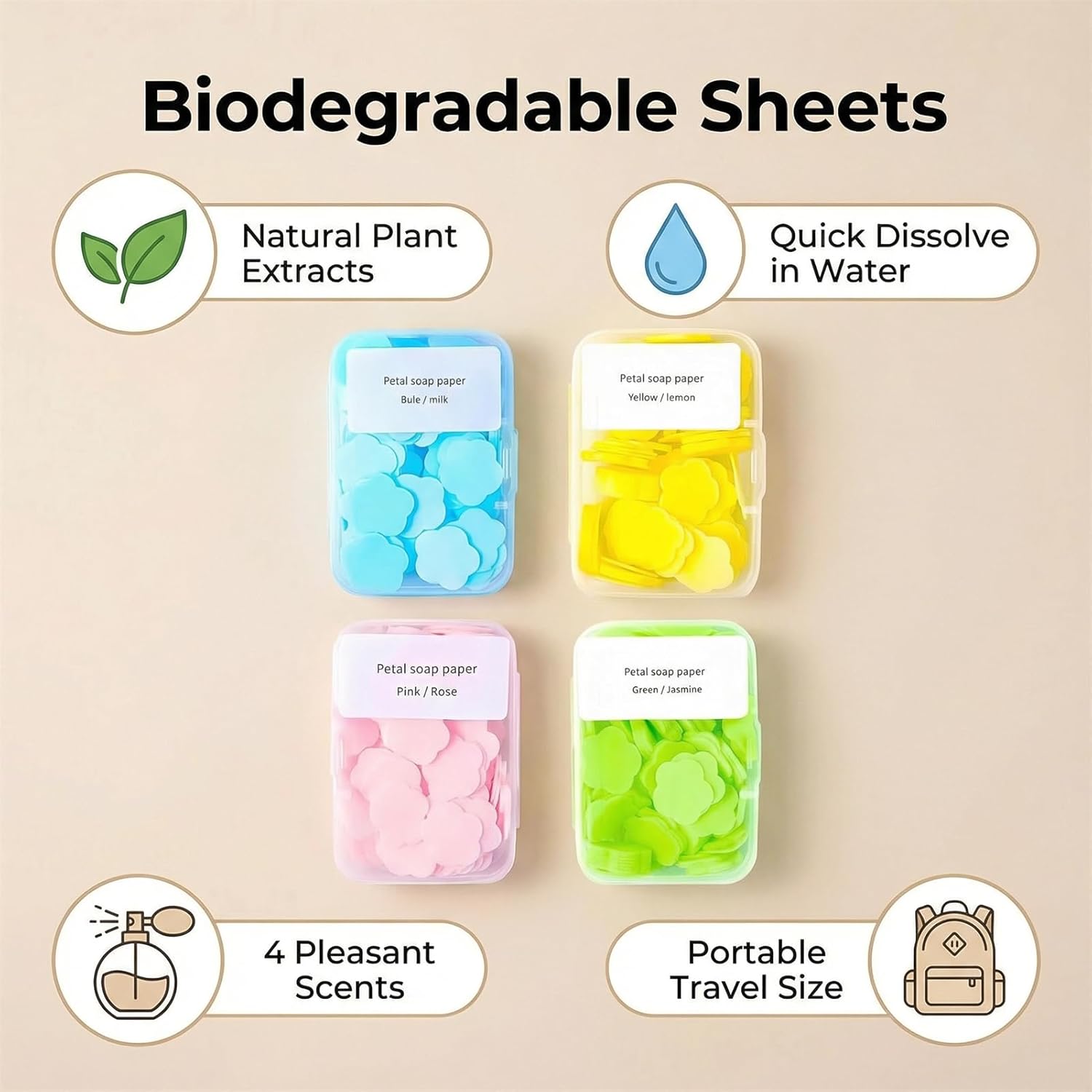 4 Scented Mini Disposable Hand - Biodegradable Soap Camp ulasan dan harga