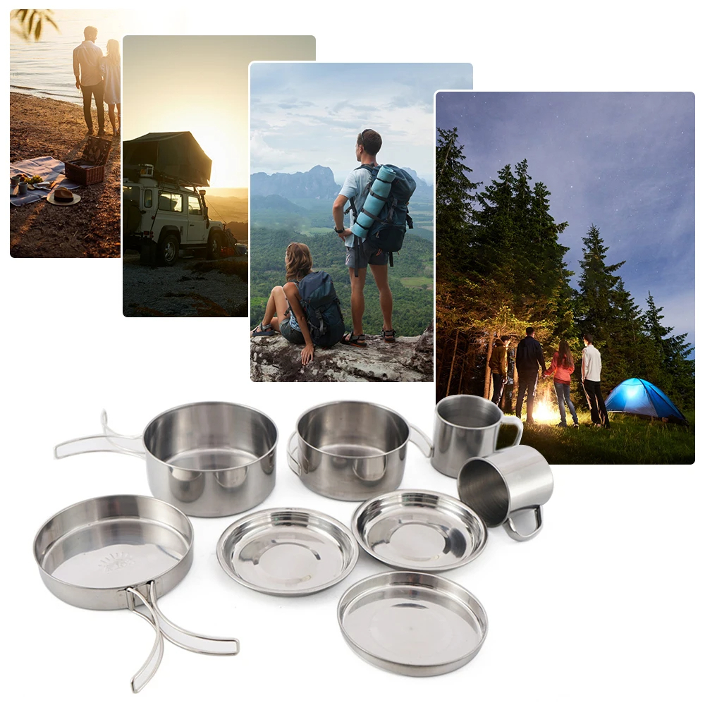 8pcs/Set Camping Cookware Mess - Camping Cooking Disc ulasan dan harga