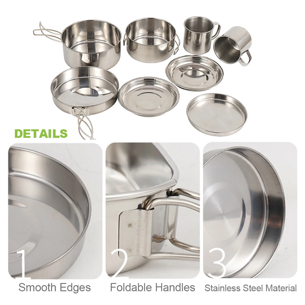 For 8PCS Camping Cookware Mess - Camping Cooking Mess Kit ulasan dan harga