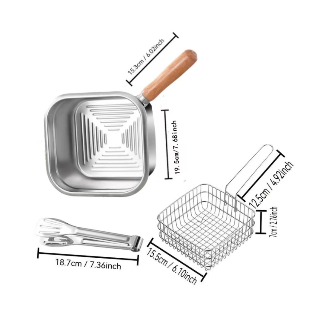 1 Set 316 Stainless Steel Squa - Camping Cooking Set Detachable Handle ulasan dan harga