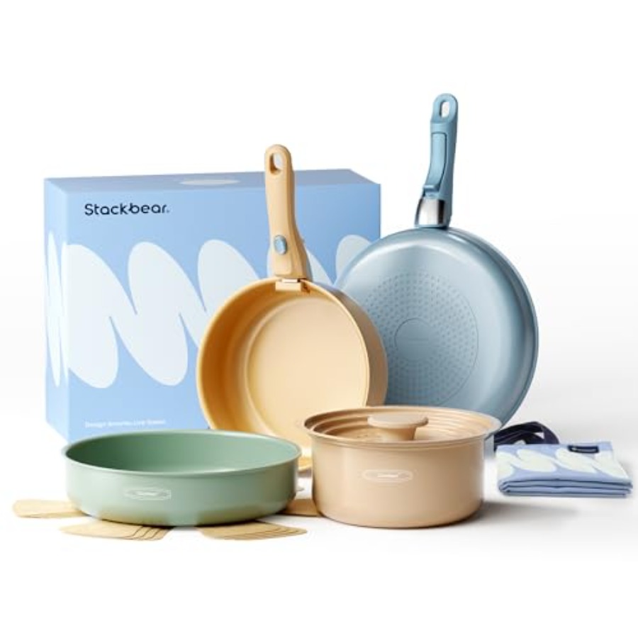 Ceramic Cookware Set Detachabl - Camping Cooking Set Detachable Handle ulasan dan harga