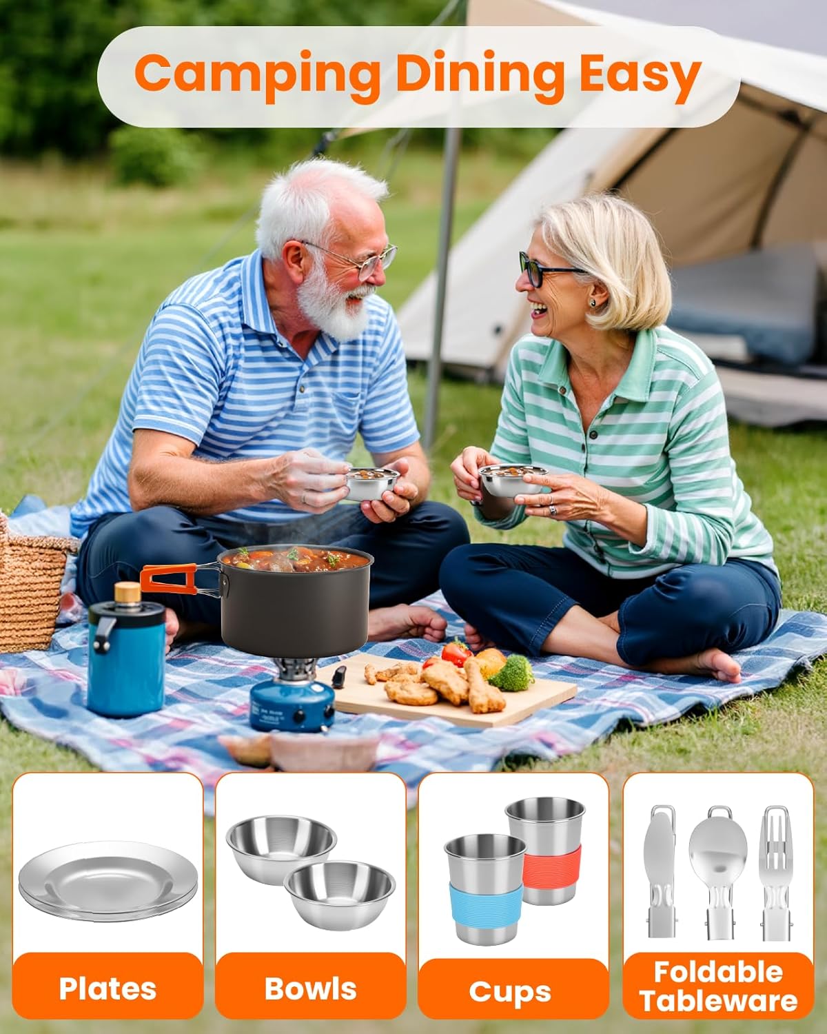 21Pcs Camping Cookware Mess Ki - Camping Cooking Mess Kit ulasan dan harga