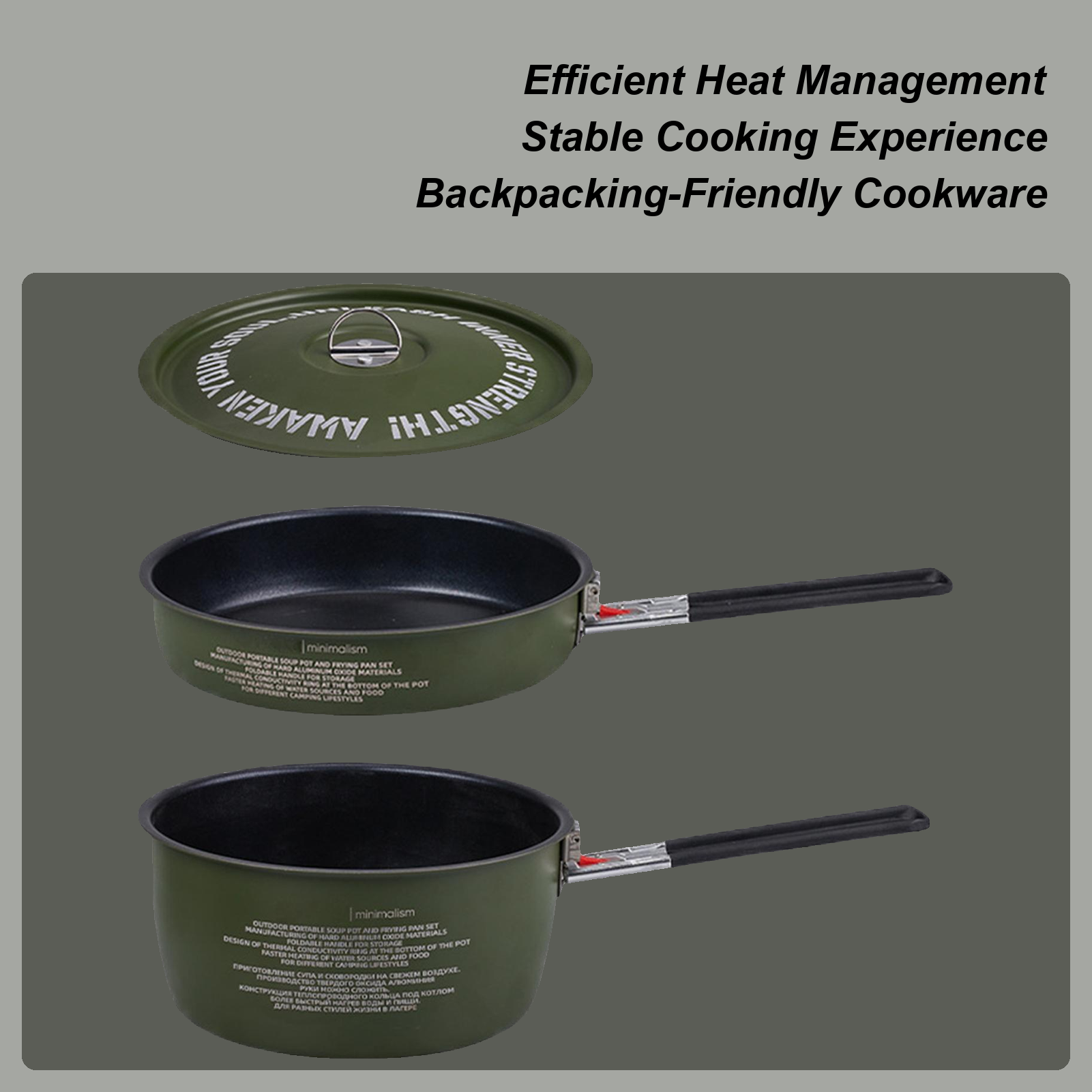 Camping Cookware Camp Cook Pot - Camping Cooking Set Detachable Handle ulasan dan harga