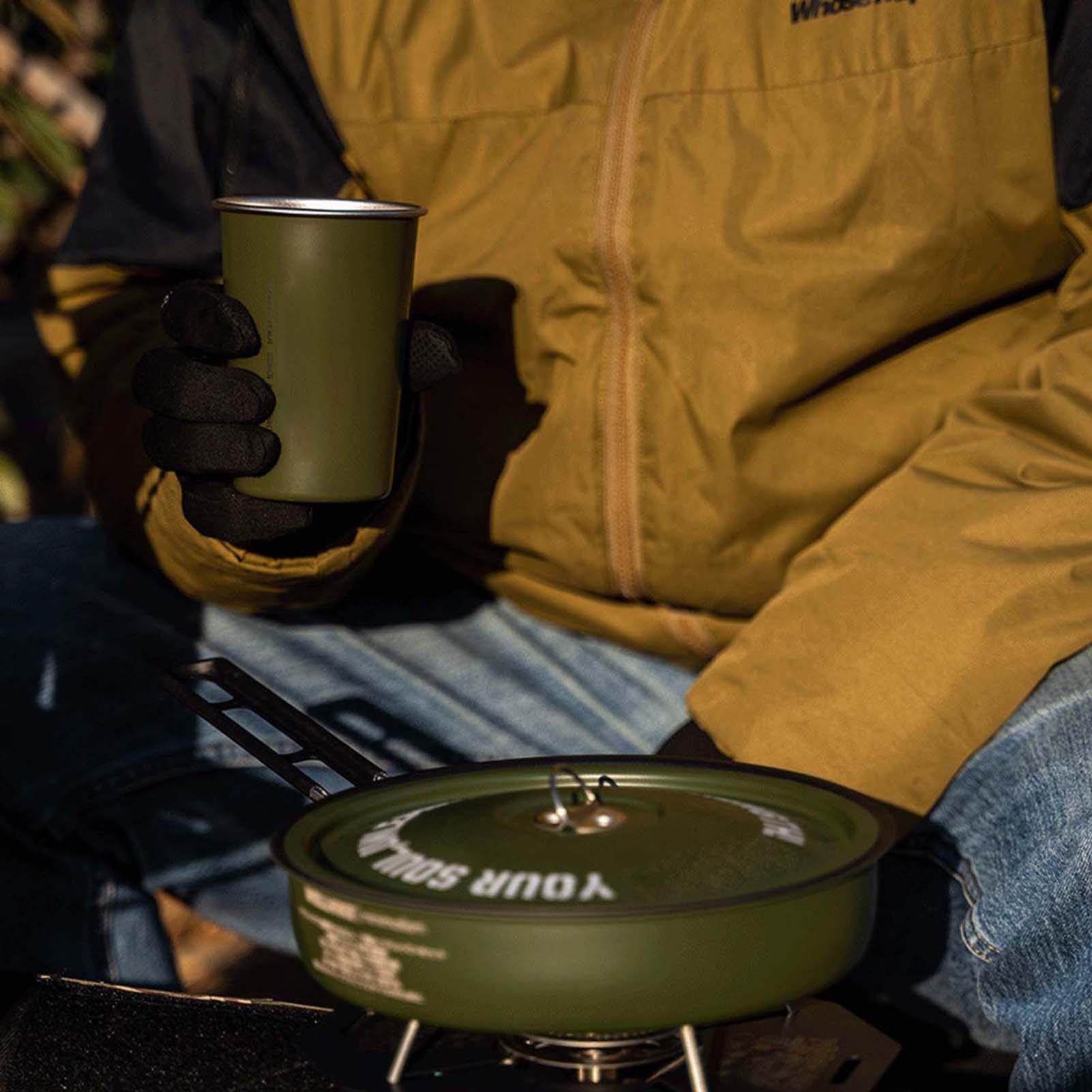 Camping Cookware Camp Cook Pot - Camping Cooking Set Detachable Handle ulasan dan harga