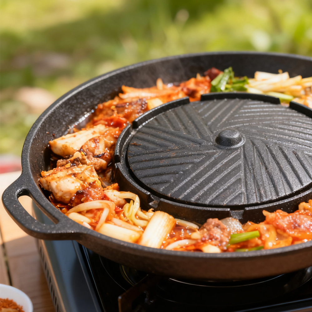 KOSUN Korean BBQ Grill Pan 2 i - Camping Cooking Disc ulasan dan harga
