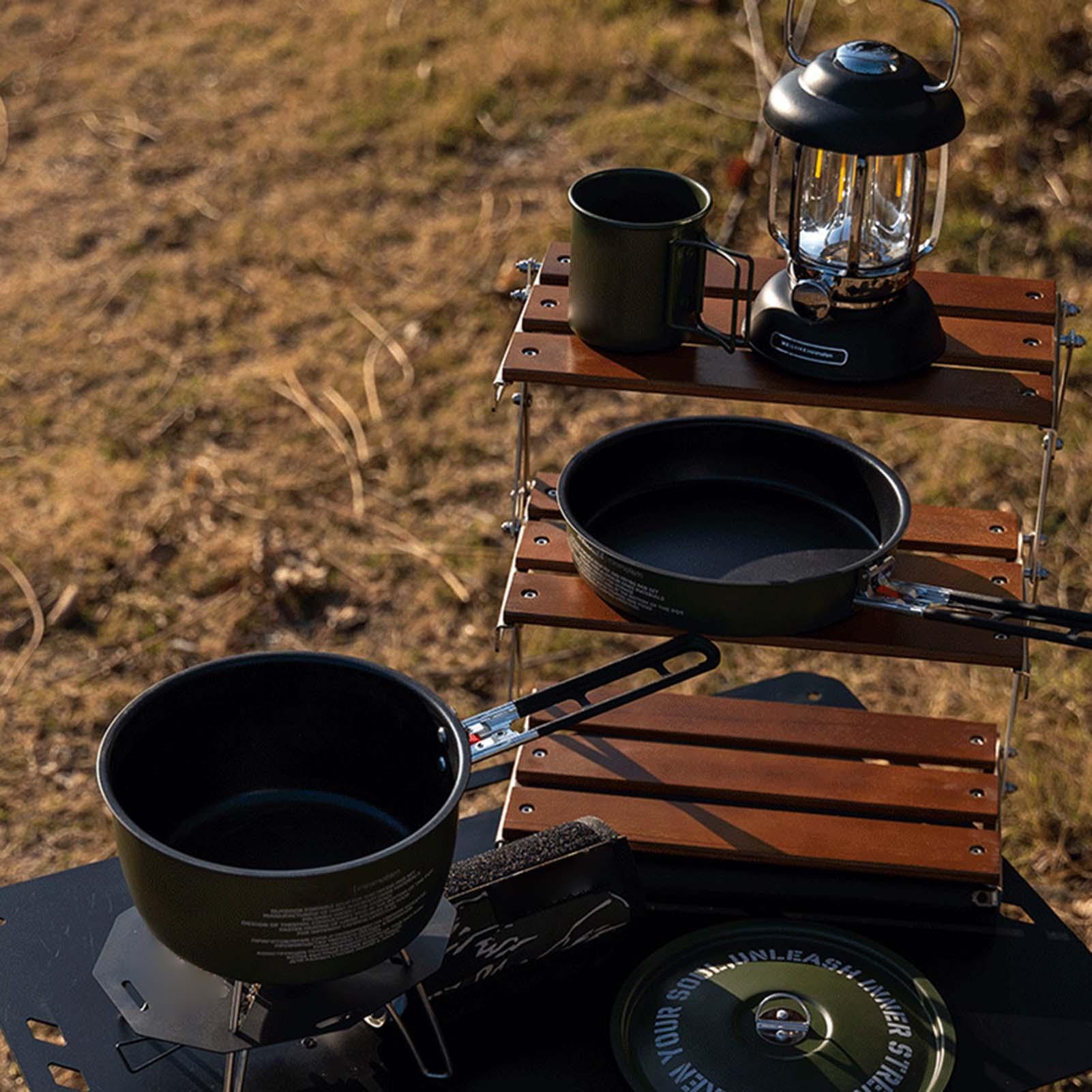 Camping Cookware Set Camping F - Camping Cooking Set Detachable Handle ulasan dan harga