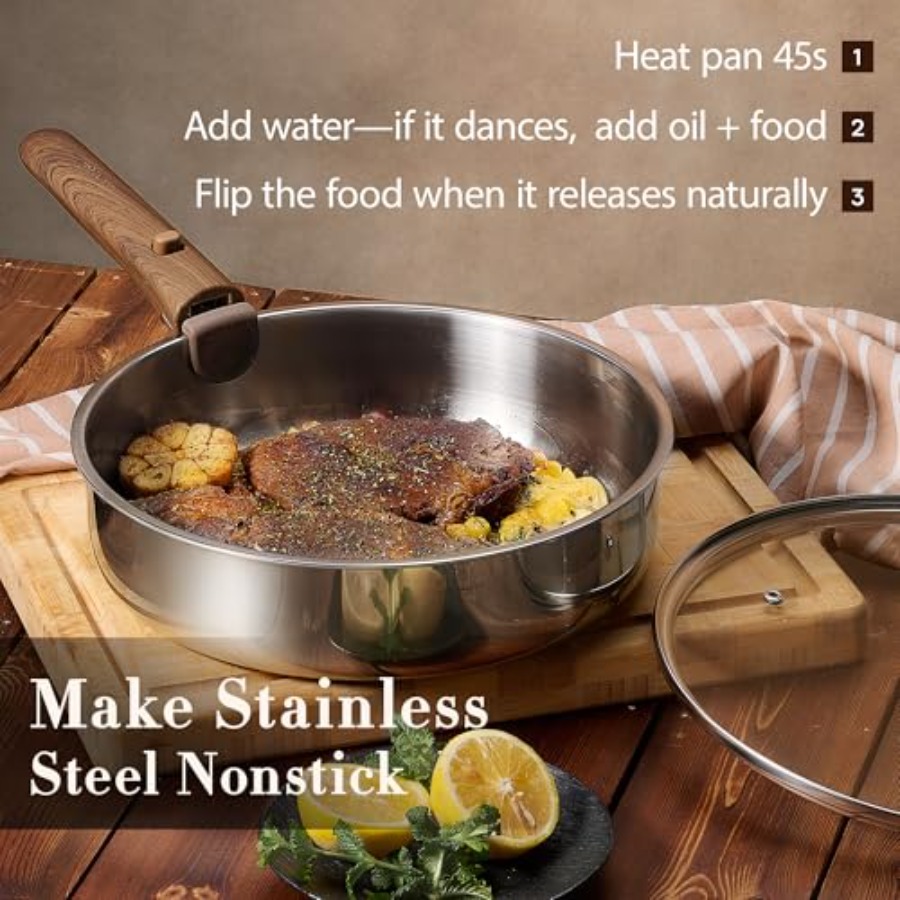 19pcs Stainless Steel Cookware - Camping Cooking Set Detachable Handle ulasan dan harga