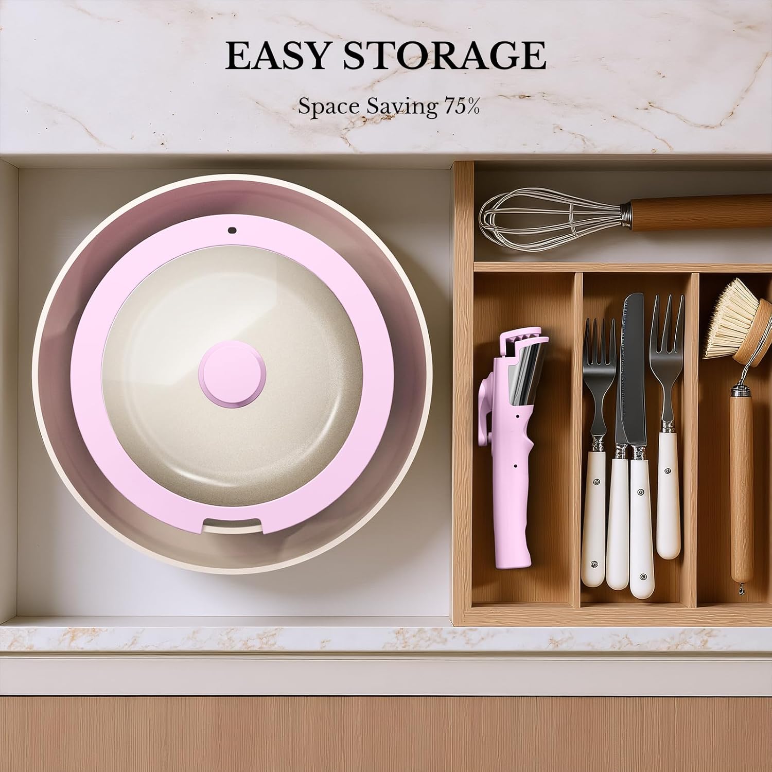 Pots and Pans Set Non Stick, C - Camping Cooking Set Detachable Handle ulasan dan harga