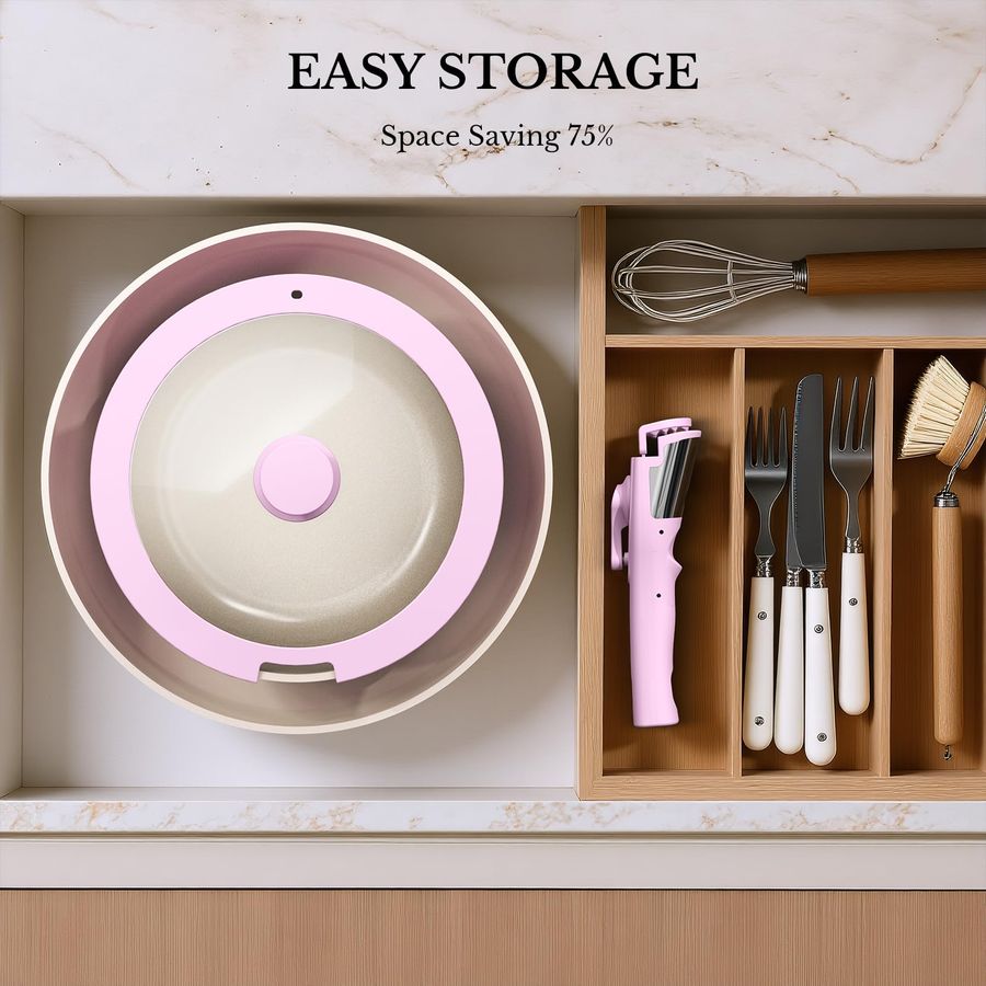 Pots and Pans Set Non Stick, C - Camping Cooking Set Detachable Handle ulasan dan harga