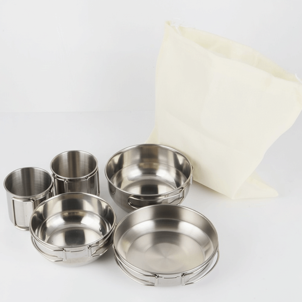 5Pcs 304 Stainless Steel Campi - Camping Cooking Set ulasan dan harga