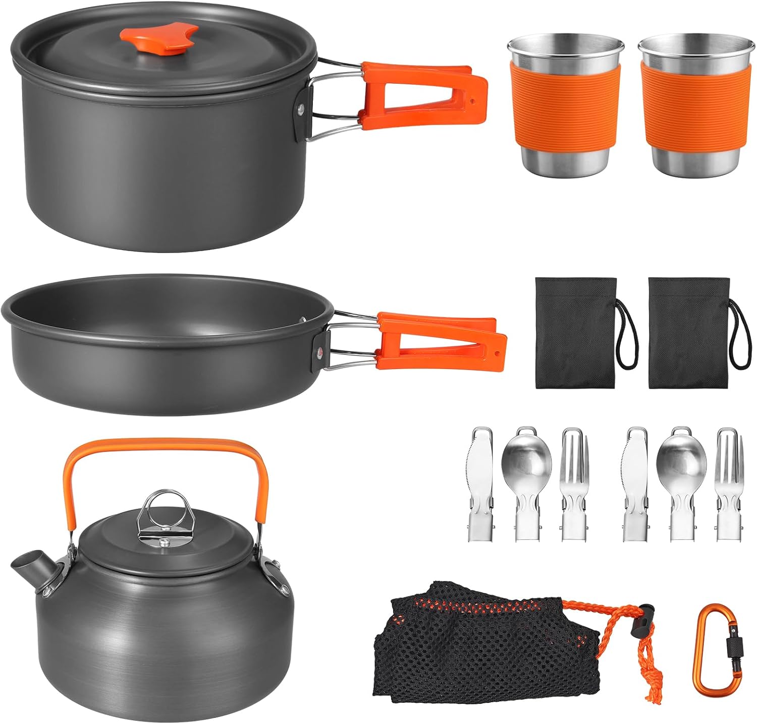 Non-Stick Camping Cookware Set - Camping Cooking Mess Kit ulasan dan harga