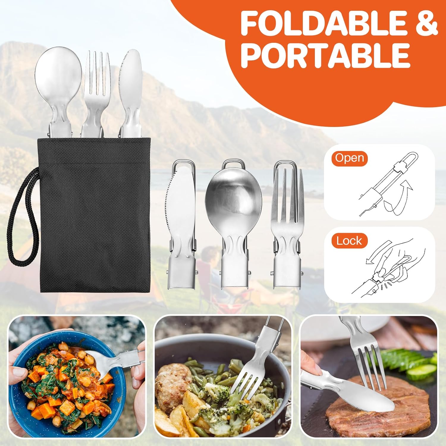 Non-Stick Camping Cookware Set - Camping Cooking Mess Kit ulasan dan harga