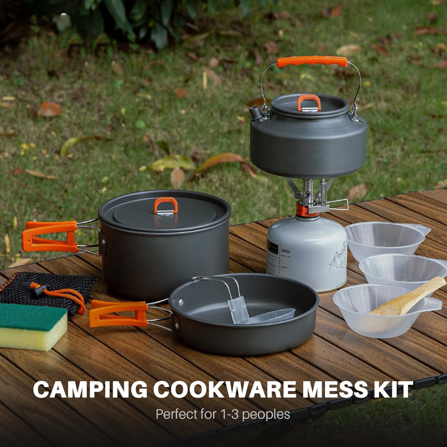 Camping cookware Camping pot a - Camping Cooking Set With Kettle ulasan dan harga