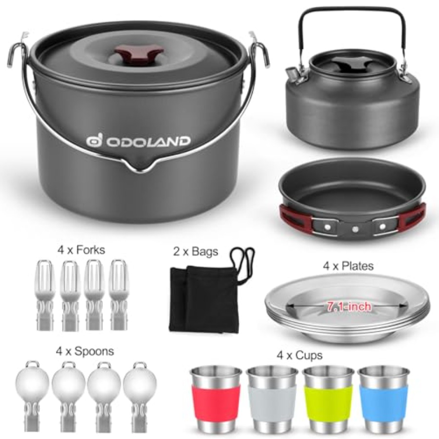 22pcs Camping Cookware Mess Ki - Camping Cooking Mess Kit ulasan dan harga