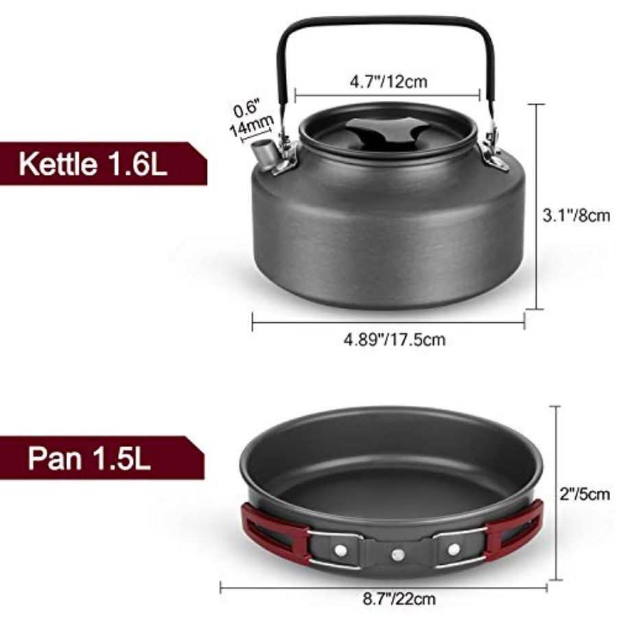 22pcs Camping Cookware Mess Ki - Camping Cooking Mess Kit ulasan dan harga