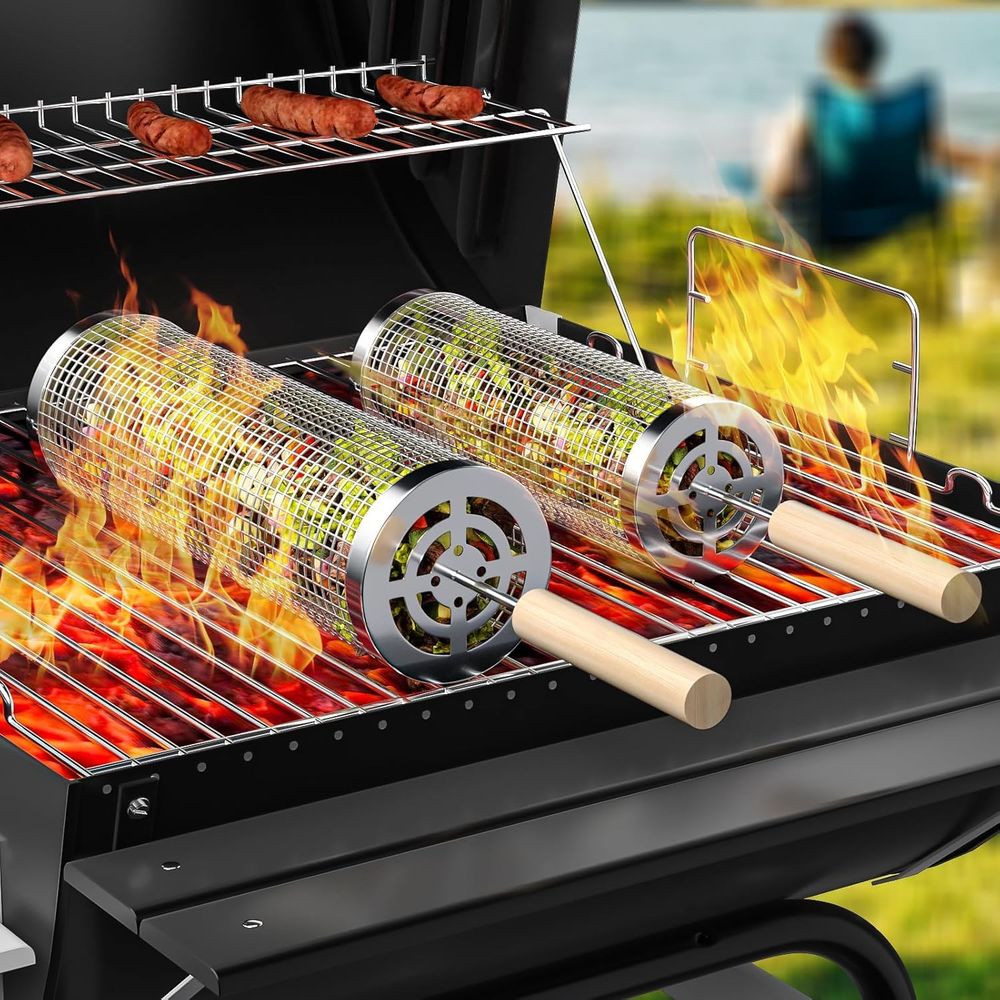 Set of 2 Stainless Steel BBQ G - Camping Cooking Set ulasan dan harga