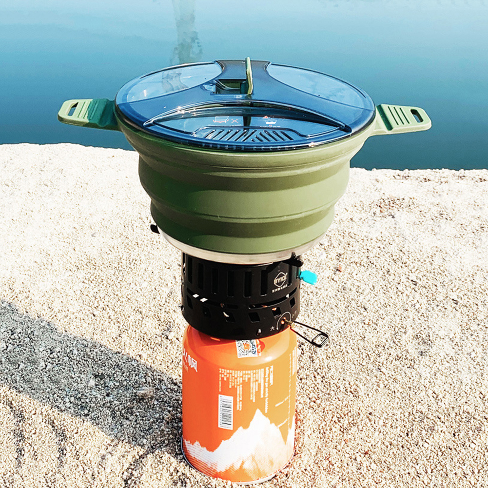 2.5L Silicone Folding Kettle C - Camping Cooking Cylinder ulasan dan harga