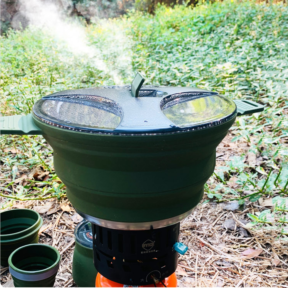 2.5L Silicone Folding Kettle C - Camping Cooking Cylinder ulasan dan harga