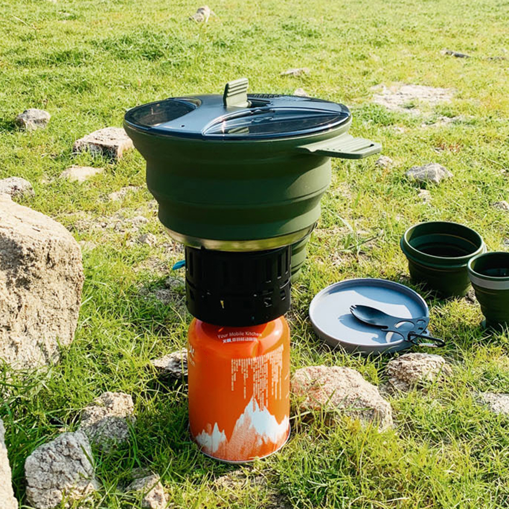 2.5L Silicone Folding Kettle C - Camping Cooking Cylinder ulasan dan harga