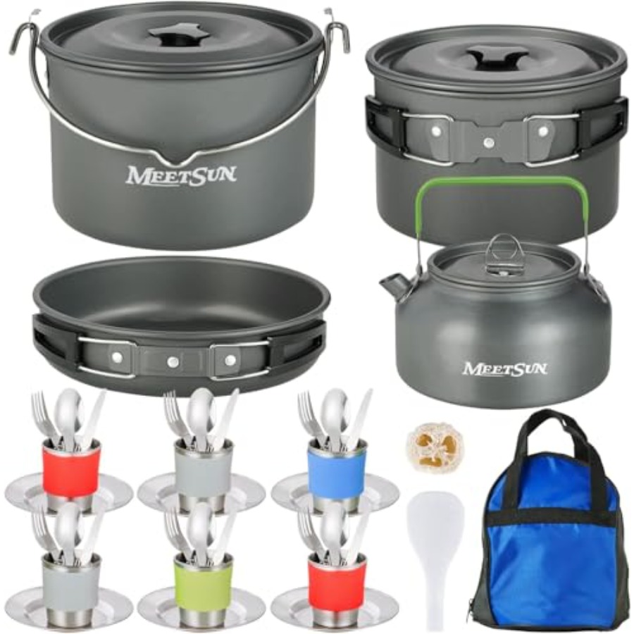 MEETSUN Camping Cookware Set - - Camping Cooking Set ulasan dan harga