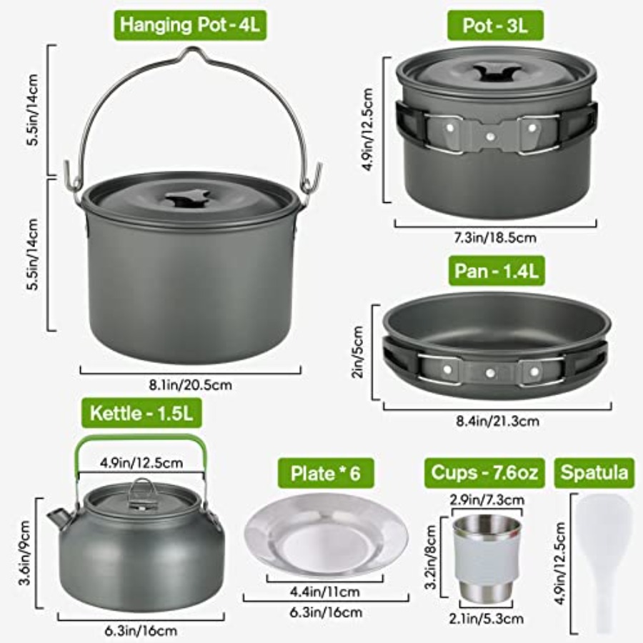 MEETSUN Camping Cookware Set - - Camping Cooking Set ulasan dan harga