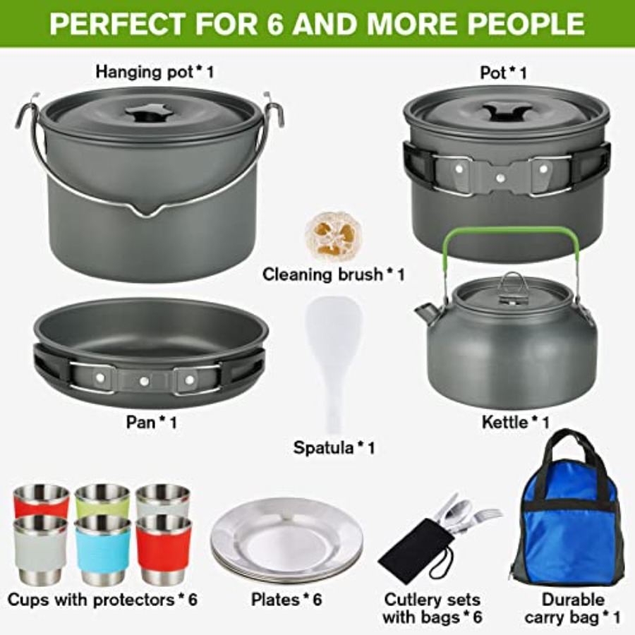 MEETSUN Camping Cookware Set - - Camping Cooking Set ulasan dan harga