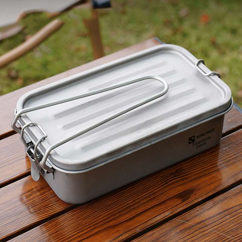 900ml Sealed Titanium Lunch Ca - Camping Cooking Container ulasan dan harga