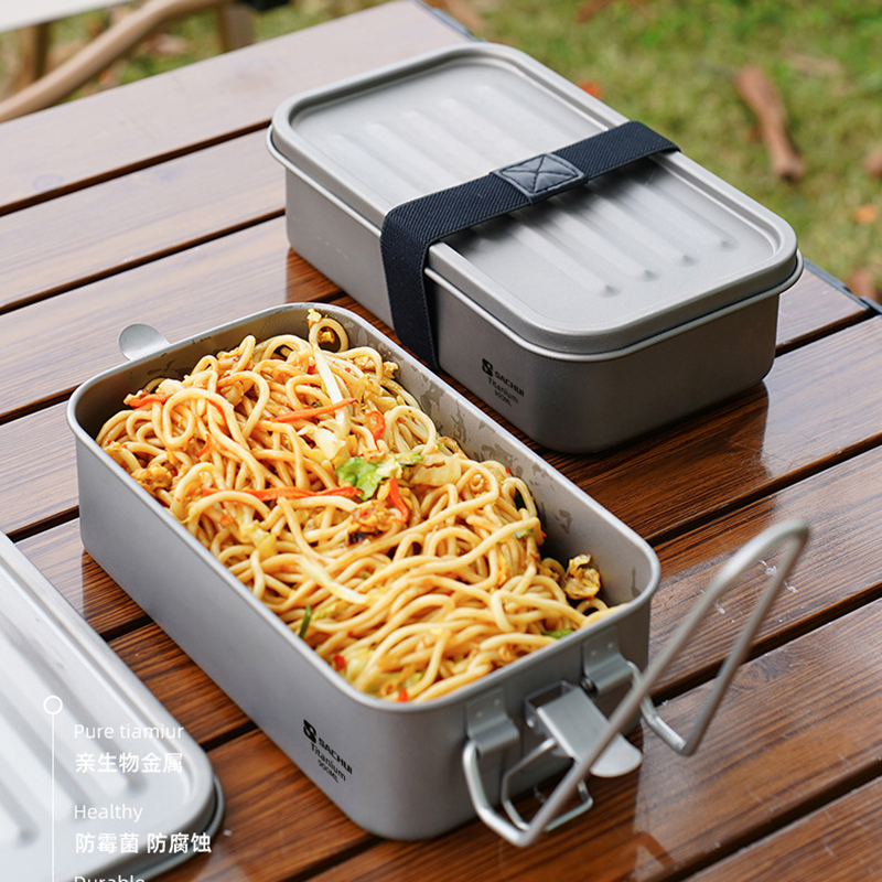 900ml Sealed Titanium Lunch Ca - Camping Cooking Container ulasan dan harga