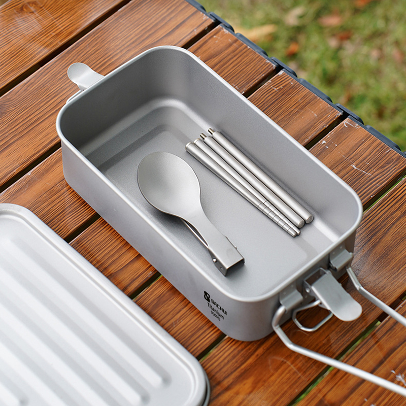 900ml Sealed Titanium Lunch Ca - Camping Cooking Container ulasan dan harga