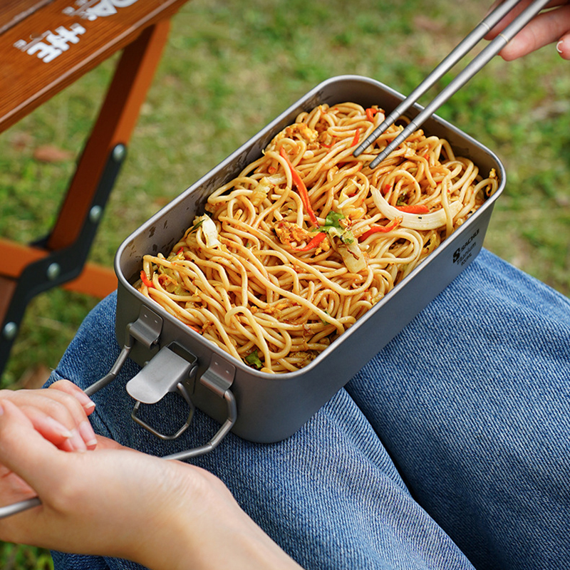 900ml Sealed Titanium Lunch Ca - Camping Cooking Container ulasan dan harga