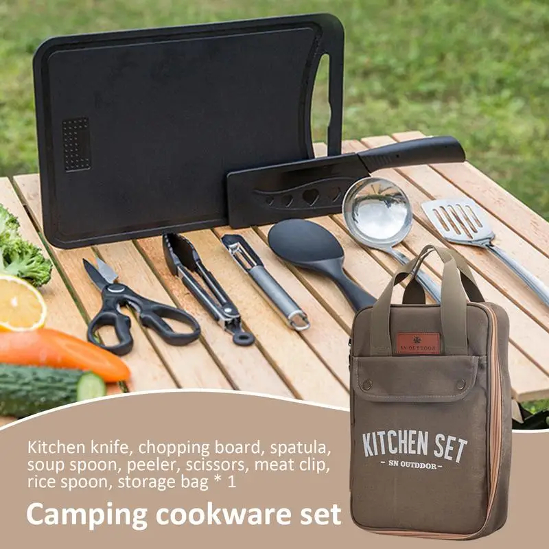 8pcs Camping Kitchen Cookware  - Camping Cooking Container ulasan dan harga