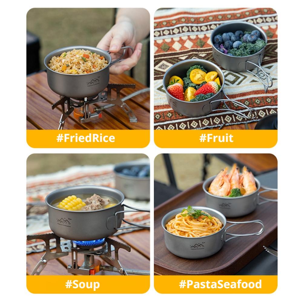 Titanium Foldable Camping Pot  - Camping Cooking Cylinder ulasan dan harga