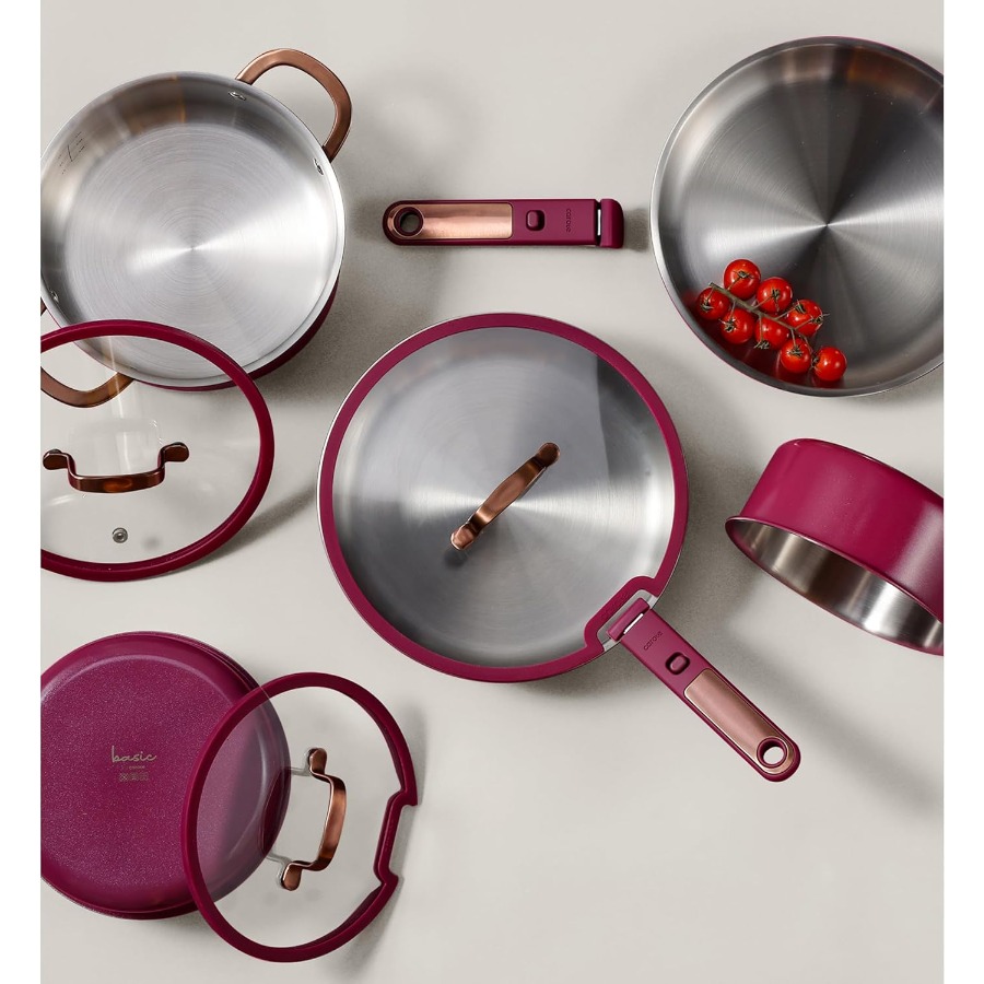 19pcs TriPly Stainless Steel C - Camping Cooking Set Detachable Handle ulasan dan harga