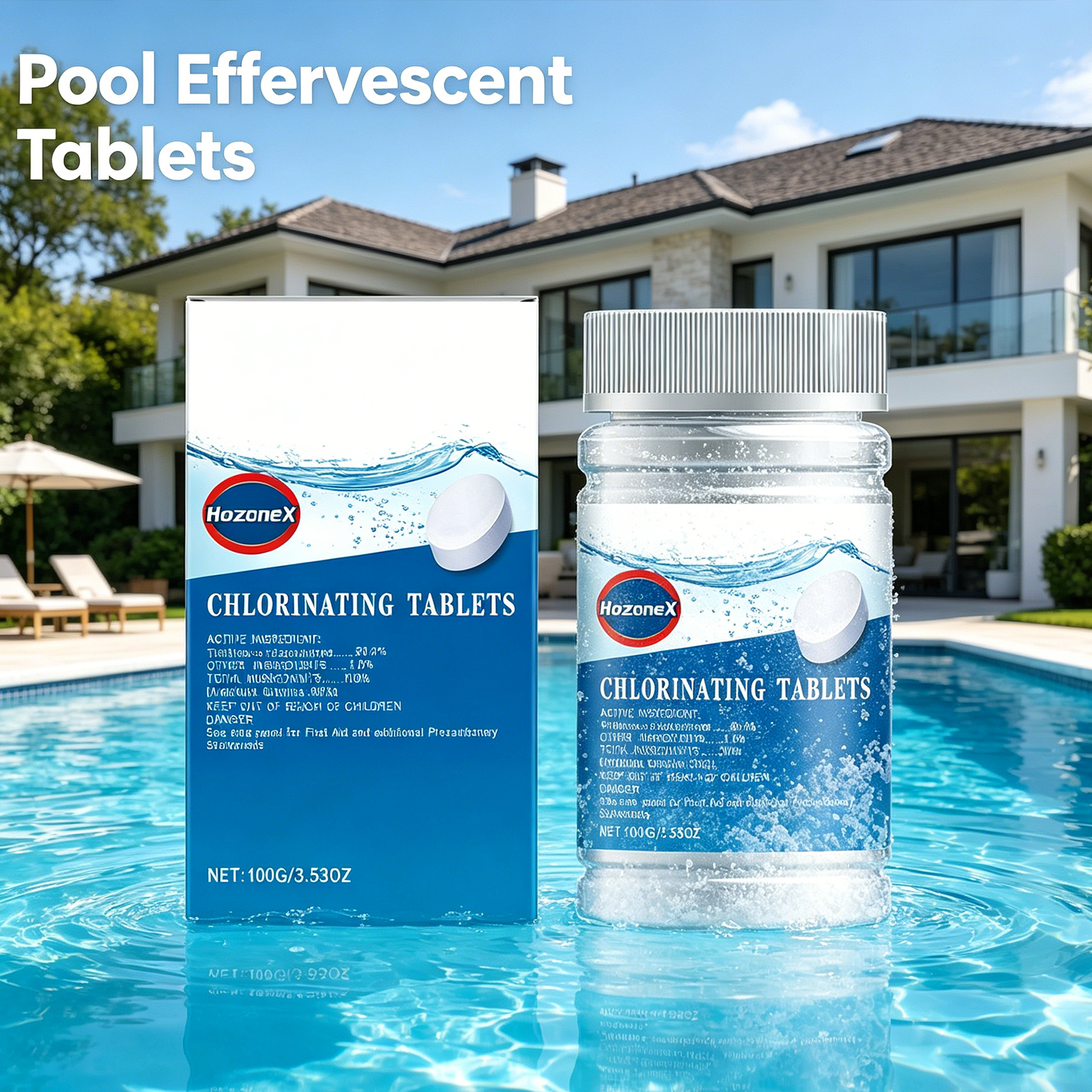 100g Swimming Pool Cleaning Ef - Water Purification Tablet ulasan dan harga