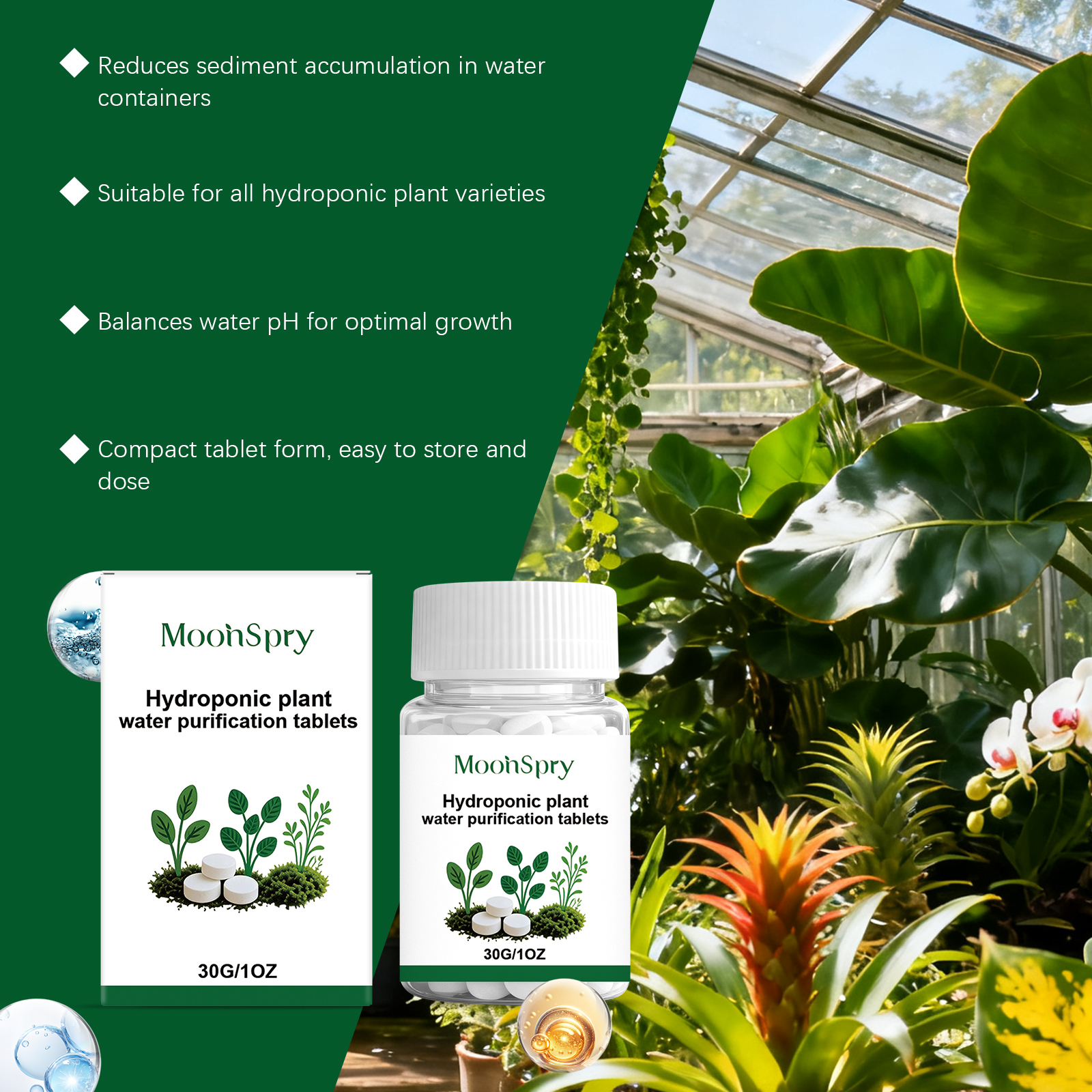 Moonspry Hydroponic Water Puri - Water Purification Tablet ulasan dan harga